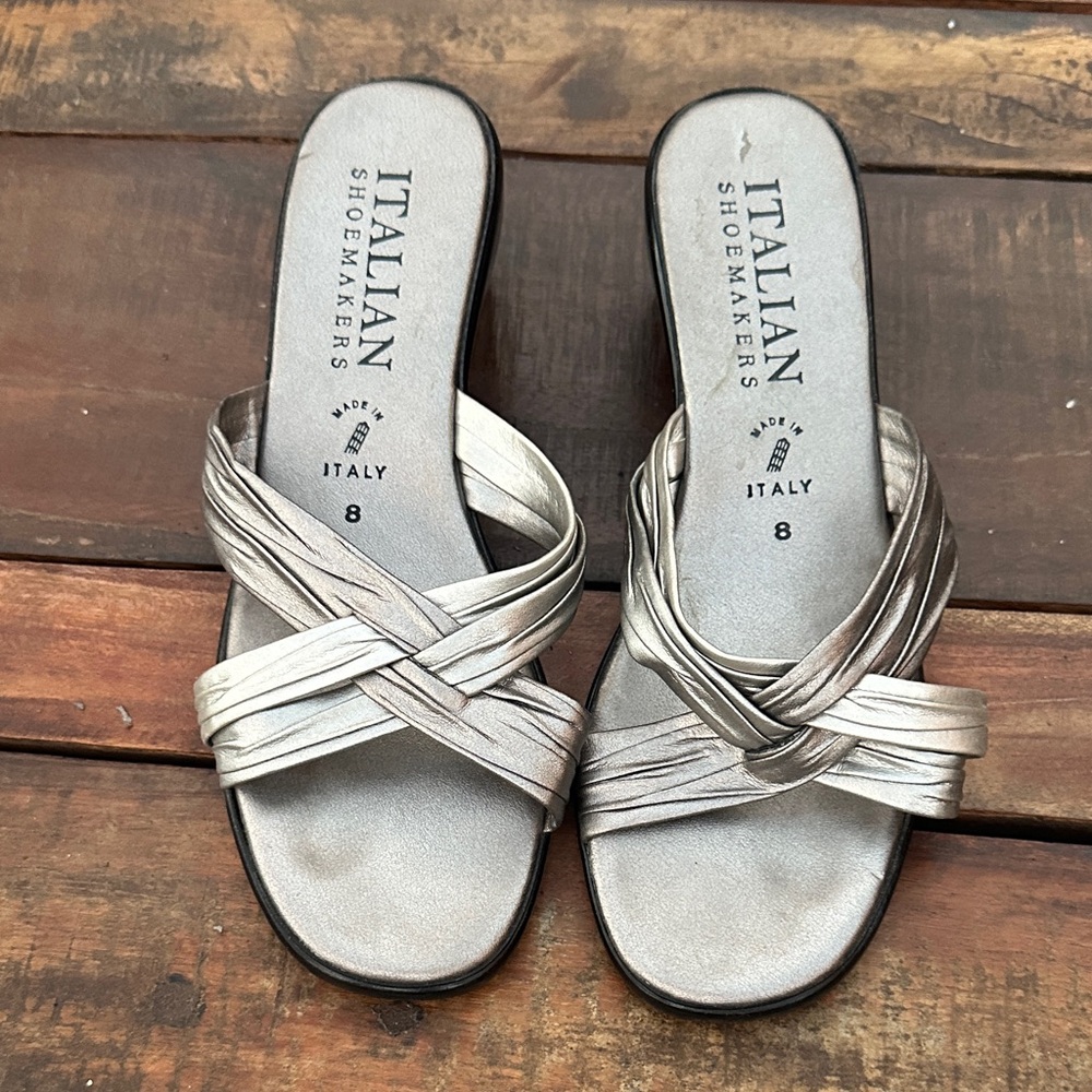 Italian Shoemakers Women's Silver Sandals size 8